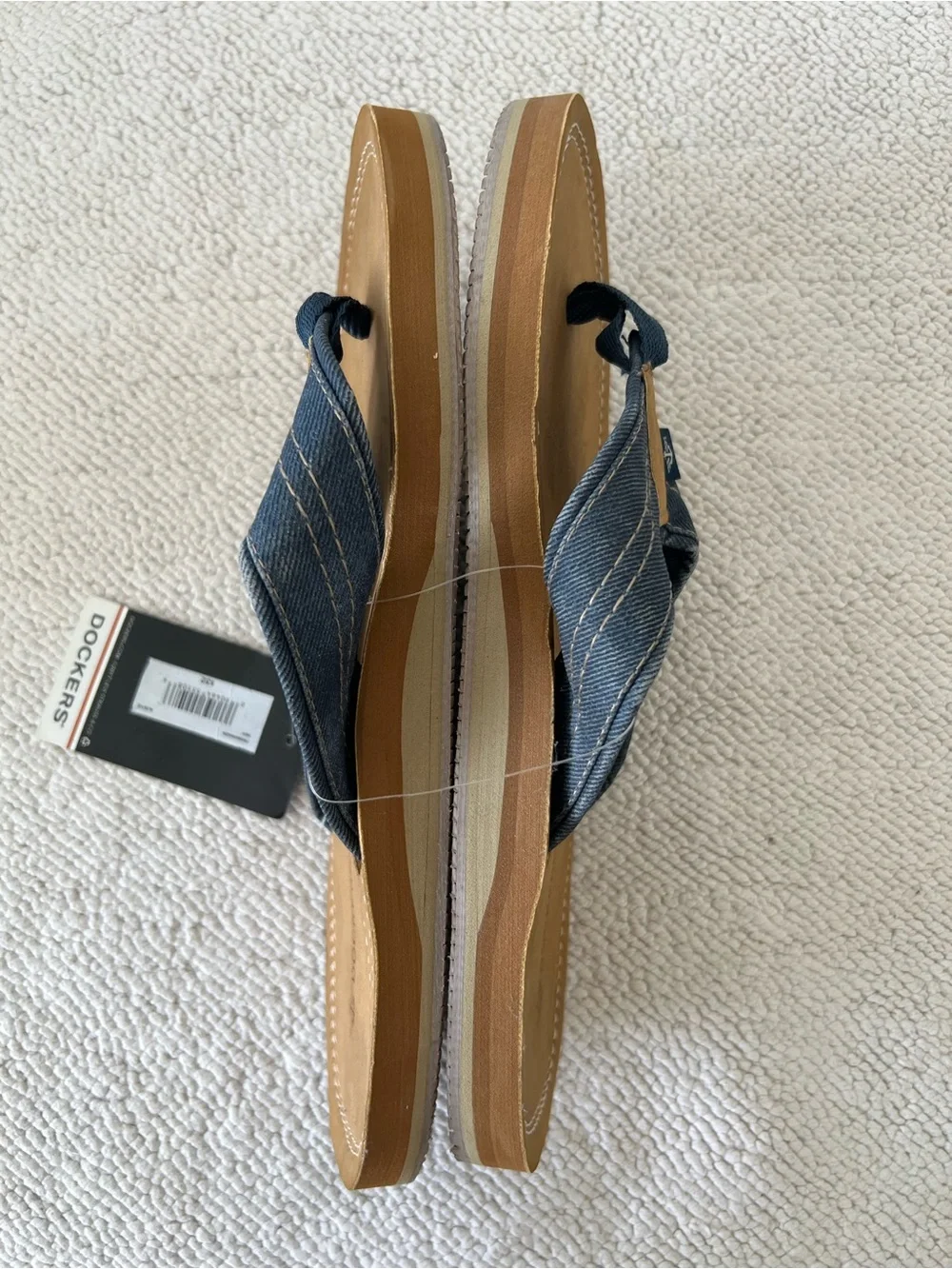 Dockers Men’s Premium Flip-Flops Sandals Blue Denim Size: M 9/10